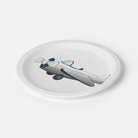 Propeller-Flugzeug Pappteller (Schrägansicht)