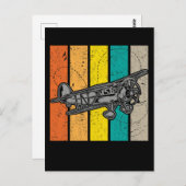 Propeller Flugzeug Retro Flugzeug Enthusiasten Postkarte (Vorne/Hinten)