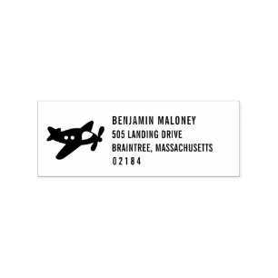 Propeller-Flugzeug-Rücksendeadresse Gummistempel
