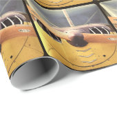 Propeller-gelbes Flugzeug-Packpapier Geschenkpapier (Rolleneckpunkt)