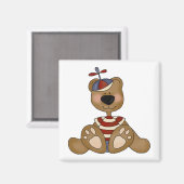 Propeller Hat Boy Bären Tshirts und Geschenke Magnet (Vorderseite/Rückseite)