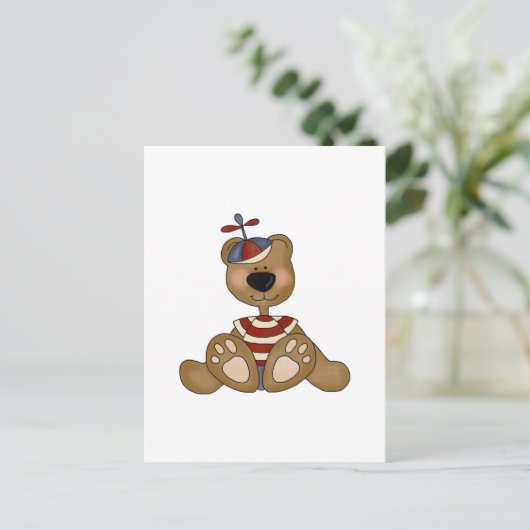 Propeller Hat Boy Bären Tshirts und Geschenke Postkarte (Stehend Vorderseite)
