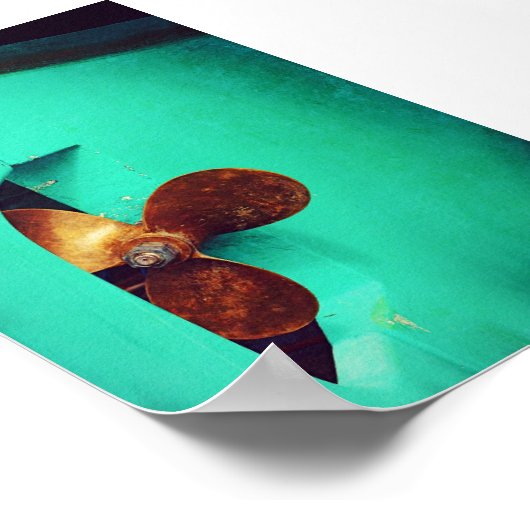 Propellerboote des Schiffes Aquamarin Poster (Ecke)