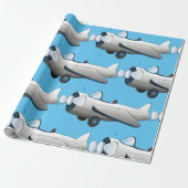 Propellerflugzeug Geschenkpapier (Ungerollt)