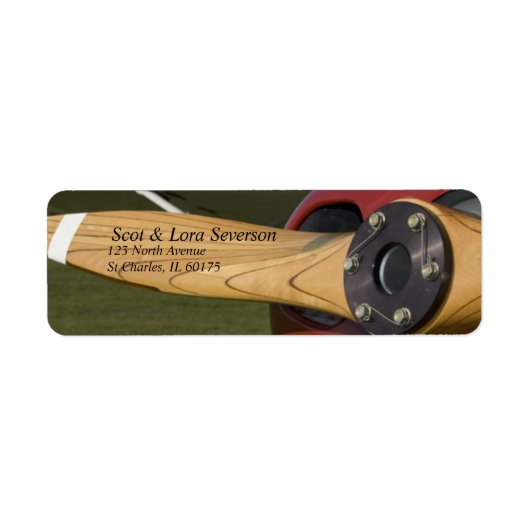 Propellerflugzeug-Rücksendeadressen-Aufkleber (Vorne)