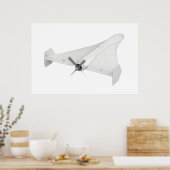 Propellergestütztes militärisches UAV Poster (Küche)