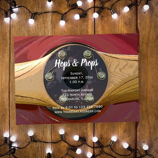 Propellerhops und Propeller Hangar-Party Einladung