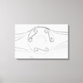 Propellerskizze für Schwarz-Weiß-Flugzeug Leinwanddruck