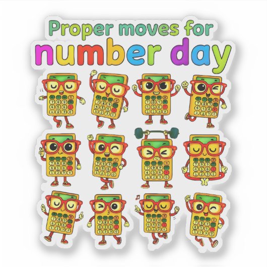 Proper Maths for Number Day Cute Sticker (Vorderseite)