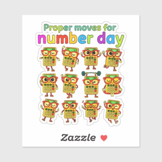 Proper Maths for Number Day Cute Sticker (Blatt)