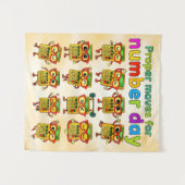 Proper Moves for Number Day Cute Maths Poster Wandteppich (Vorderseite (Horizontal))