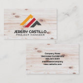 Property Construction | Wood Grain Visitenkarte (Vorne/Hinten)