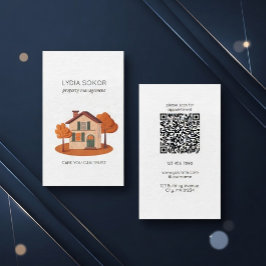 Property Management Business Card with QR Code Visitenkarte