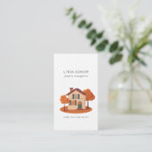 Property Management Business Card with QR Code Visitenkarte (Stehend Vorderseite)