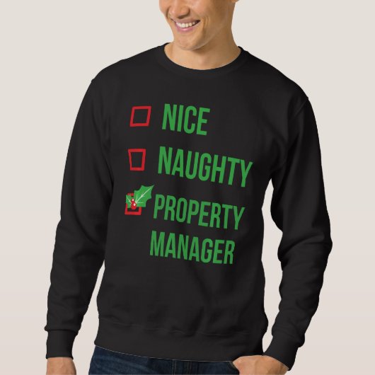 Property Manager Funny Pajama Weihnachten Sweatshirt (Vorderseite)