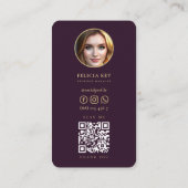 Property Manager Luxus Lila Gold Key Realtor Visitenkarte (Rückseite)