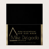  Property Manager Zuhause Sales Broker Gold  Visitenkarten (Außenseite Aufgefaltet)