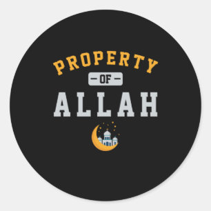 Property Of Allah Islam Muslim Mosque Islamic Gift Runder Aufkleber