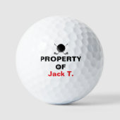 Property Of Golf Name Bold Club Emblem Golfball (Vorderseite)