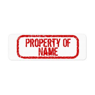 "Property of" Name personalisierte Aufkleber
