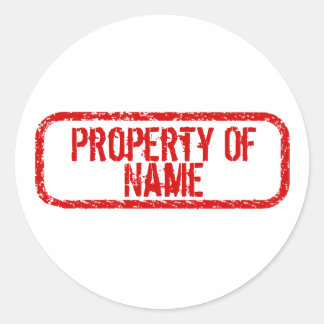 "Property of" Name personalisierte Aufkleber