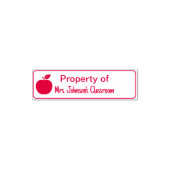 Property of Teacher's Name Classroom with Apple Permastempel (Design)