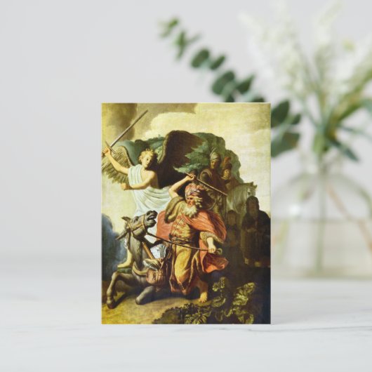 Prophet Balaam and the Donkey by Rembrandt Postkarte (Stehend Vorderseite)