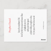 Prophet Daniel Prayer Card Postkarte (Rückseite)