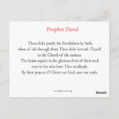 Prophet David Prayer Card Postkarte (Rückseite)