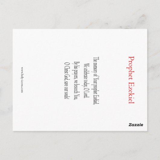 Prophet Ezekiel-Gebetskarte Postkarte (Rückseite)