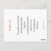 Prophet Joel Prayer Card Postkarte (Rückseite)