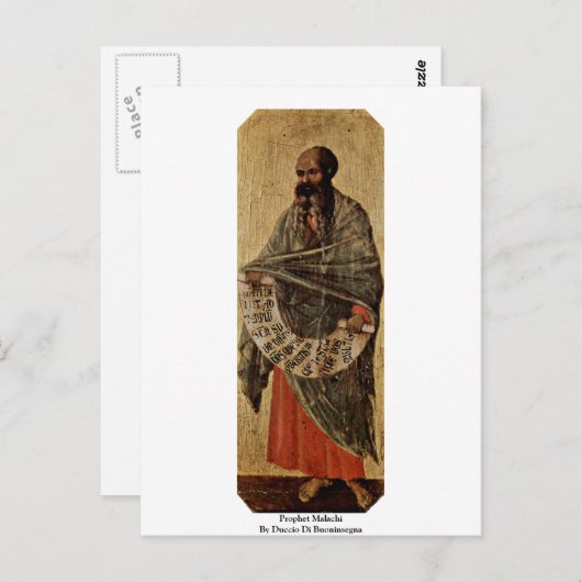 Prophet Malachi von Duccio di Buoninsegna Postkarte (Vorne/Hinten)