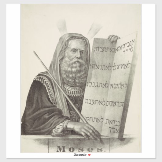 Prophet Mose mit den Tabletten des Gesetzes Aufkleber (Blatt)