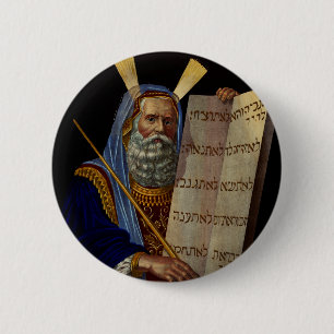 Prophet Mose mit den Tabletten des Gesetzes Button
