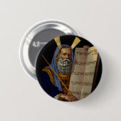 Prophet Mose mit den Tabletten des Gesetzes Button (Vorne & Hinten)