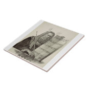 Prophet Mose mit den Tabletten des Gesetzes Fliese (Seite)