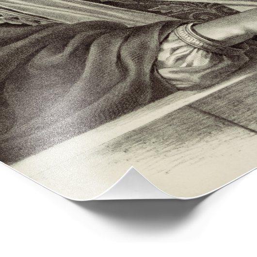 Prophet Mose mit den Tabletten des Gesetzes Fotodruck (Ecke)