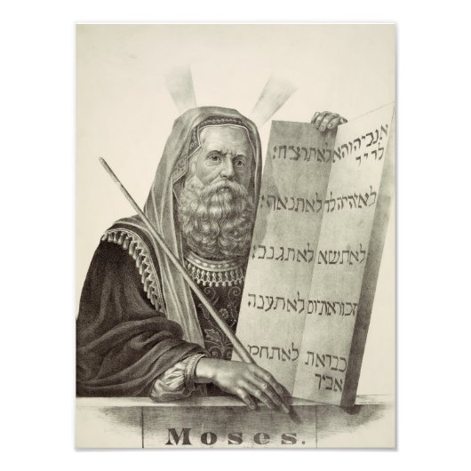 Prophet Mose mit den Tabletten des Gesetzes Fotodruck (Vorne)