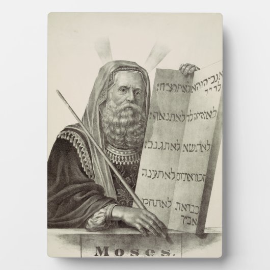 Prophet Mose mit den Tabletten des Gesetzes Fotoplatte (Vorderseite)