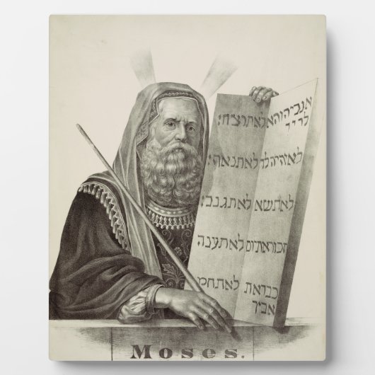 Prophet Mose mit den Tabletten des Gesetzes Fotoplatte (Vorderseite)
