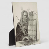 Prophet Mose mit den Tabletten des Gesetzes Fotoplatte (Seite)