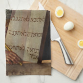 Prophet Mose mit den Tabletten des Gesetzes Geschirrtuch (Viertel Falte)