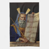 Prophet Mose mit den Tabletten des Gesetzes Geschirrtuch (Vertikal)