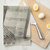 Prophet Mose mit den Tabletten des Gesetzes Geschirrtuch (Viertel Falte)