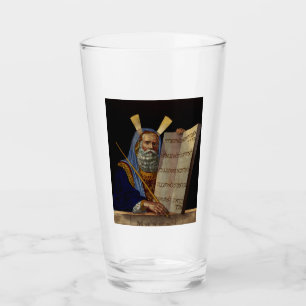Prophet Mose mit den Tabletten des Gesetzes Glas