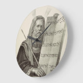 Prophet Mose mit den Tabletten des Gesetzes Große Wanduhr (Winkel)