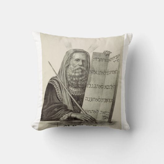 Prophet Mose mit den Tabletten des Gesetzes Kissen (Vorderseite)