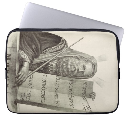 Prophet Mose mit den Tabletten des Gesetzes Laptopschutzhülle (Vorderseite)