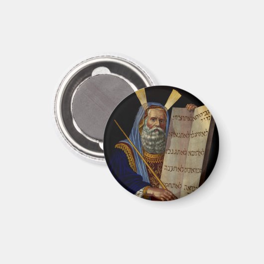 Prophet Mose mit den Tabletten des Gesetzes Magnet (Vorderseite/Rückseite)