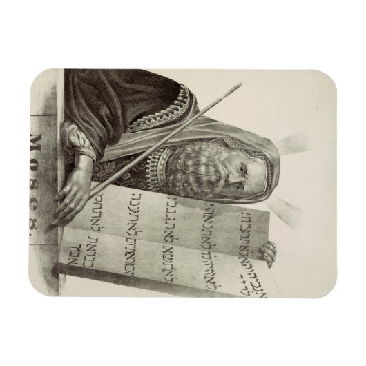 Prophet Mose mit den Tabletten des Gesetzes Magnet (Horizontal)